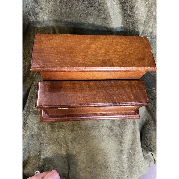 Wooden Desk Organizer Trinket Jewelry Letter Box 9" x 5" x 5.5" (1973) - Picture 8 of 12